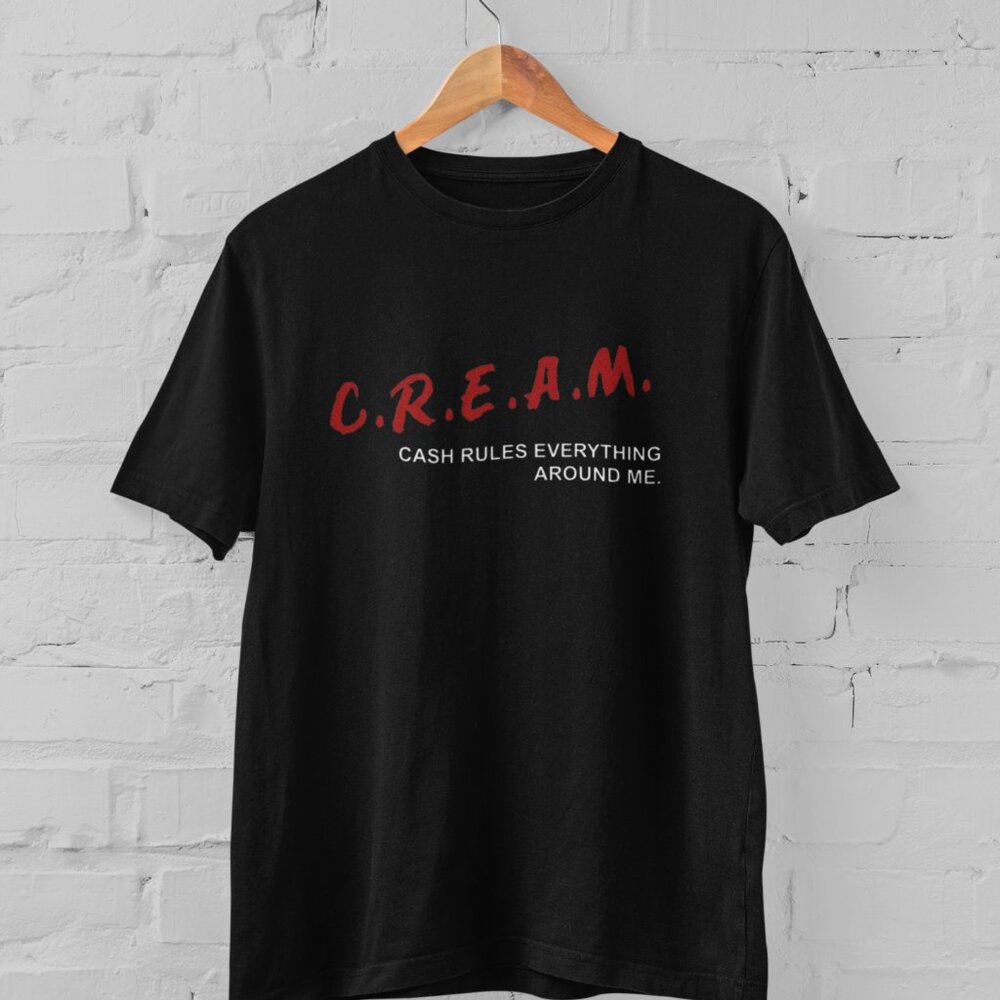 Cream Adult Retro Hip-hop Inspired T-Shirt